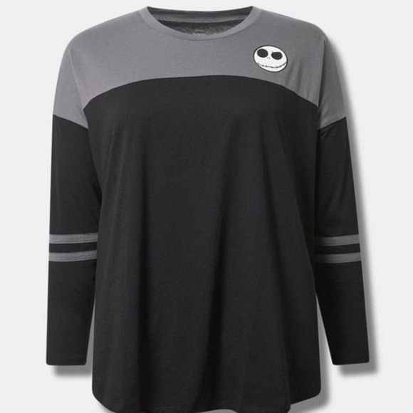 Torrid Disney Nightmare Before Christmas Classic Fit Varsity Long Sleeve Top 1X - Picture 5 of 8